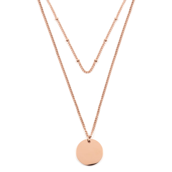 Collar con Círculo a Capas en Oro Rosa