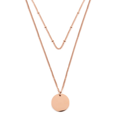 Layered Circle Necklace Rose Gold