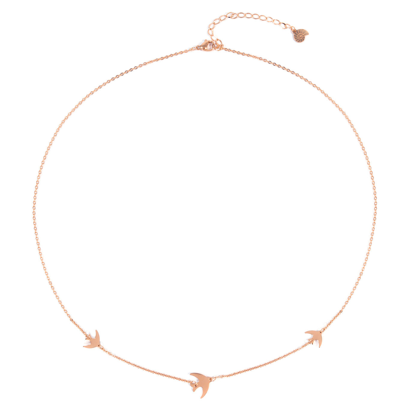 Flying Birds Necklace Rose Gold