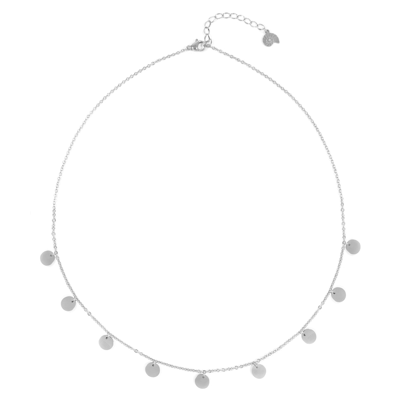 Kette mit Mehreren Plättchen in Silberfarbe