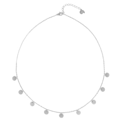 Kette mit Mehreren Plättchen in Silberfarbe