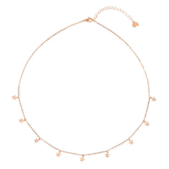 Multiple Star Charms Necklace Rose Gold