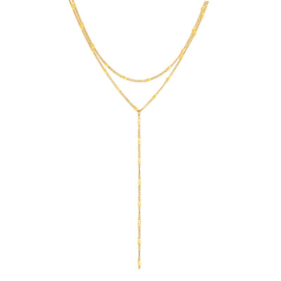 Layered Y Necklace Gold