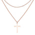 Collier Multi Rangs Croix en Or Rose