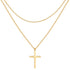 Collar a Capas con Cruz en Oro