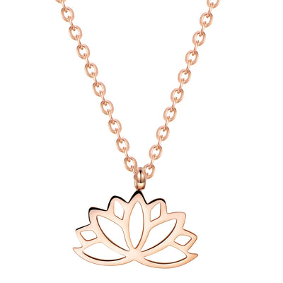 Lotus Pendant Necklace Rose Gold