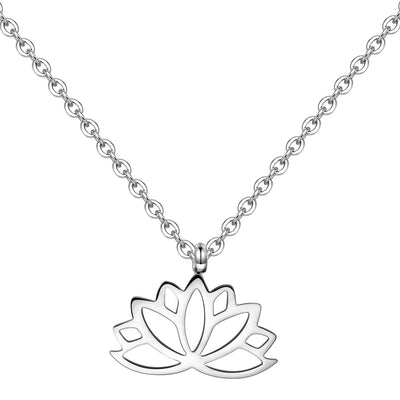 Lotus Pendant Necklace Silver