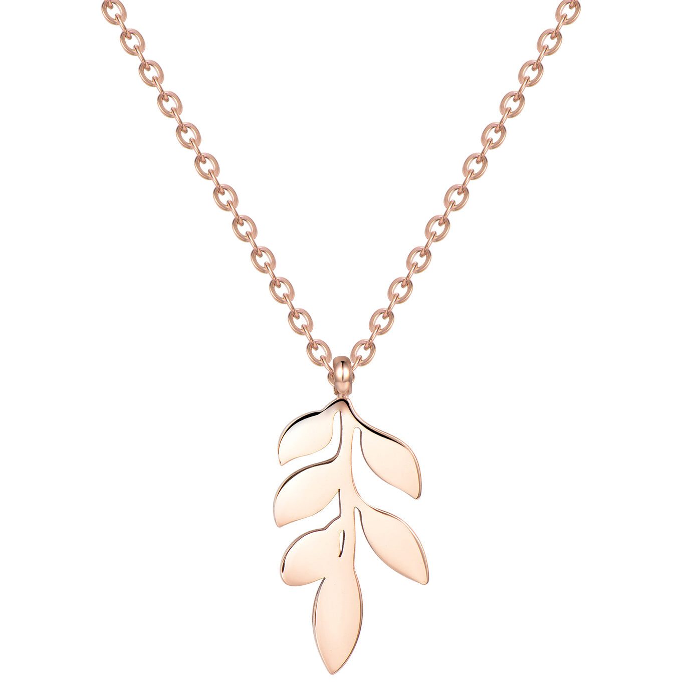 Pretty Leaf Necklace Rose Gold
