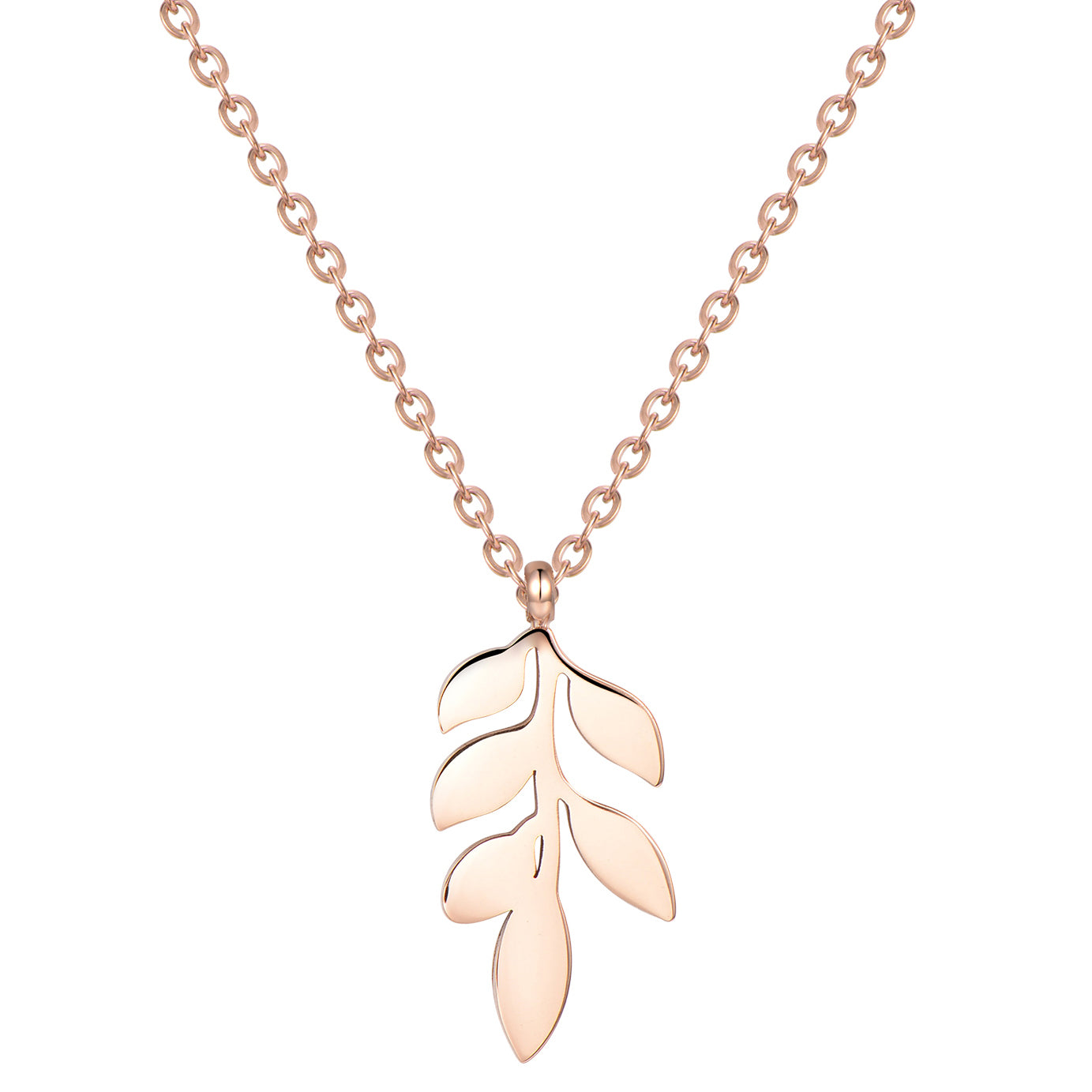 Collier Jolie Feuille en Or Rose