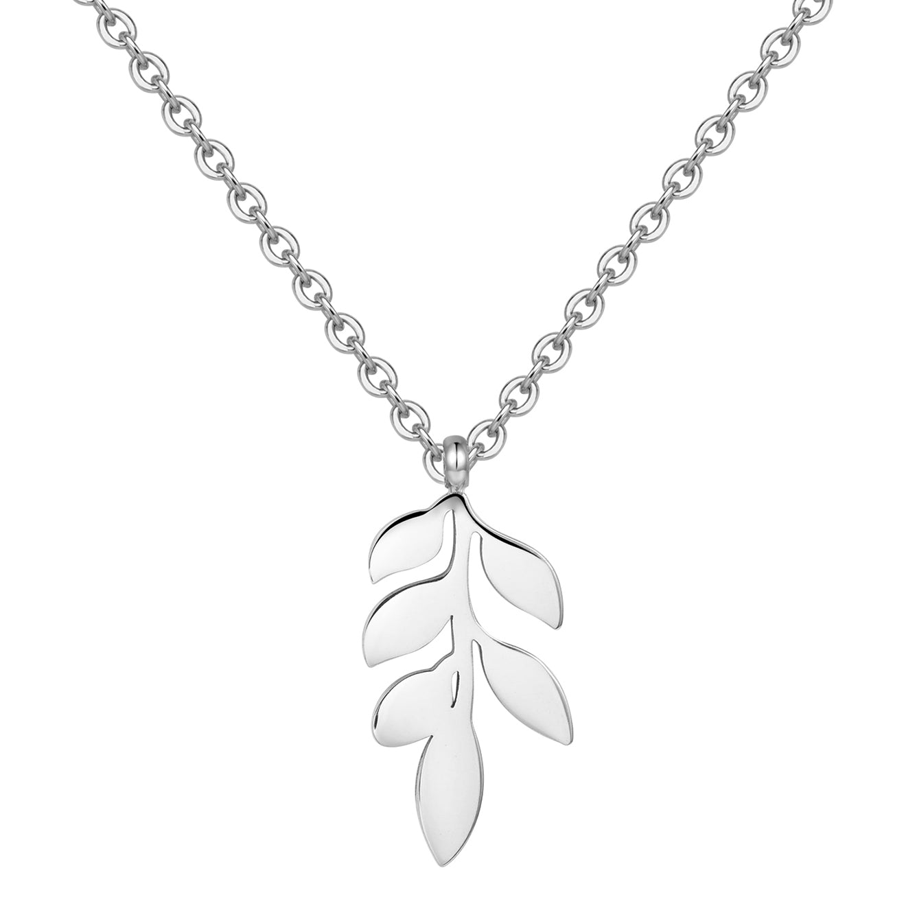 Pretty Leaf Necklace Silver