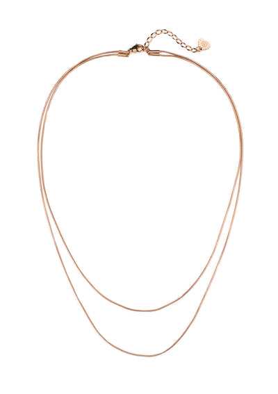 Collier Multi Rangs Chaîne Serpent en Or Rose