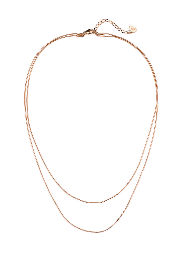 Filigrane Zweireihige Schlangenkette Roségold