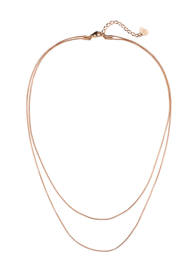 Layered Necklace Snake Chain Rose Gold