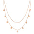 Textured Circle Layered Necklace Rose Gold