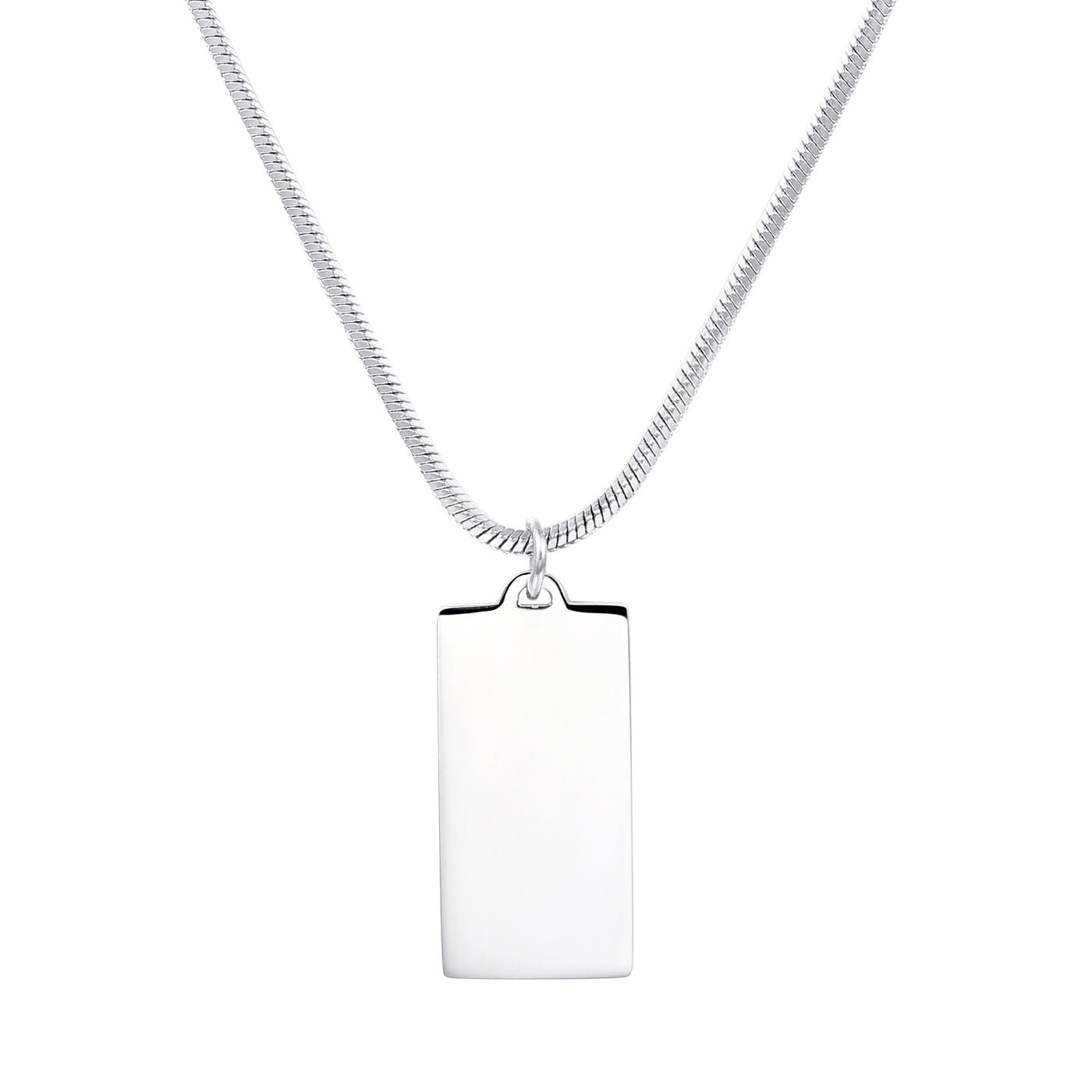 Collier Pendentif Rectangle en Argent