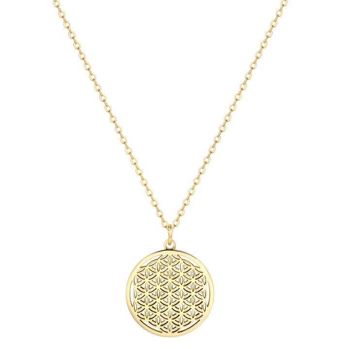 Collar de Colgante Flor de la Vida en Oro