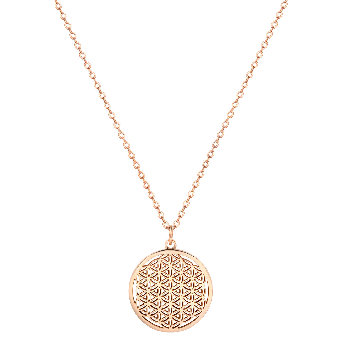 Flower of Life Pendant Necklace Rose Gold