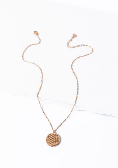 Collier Pendentif Fleur de Vie en Or Rose