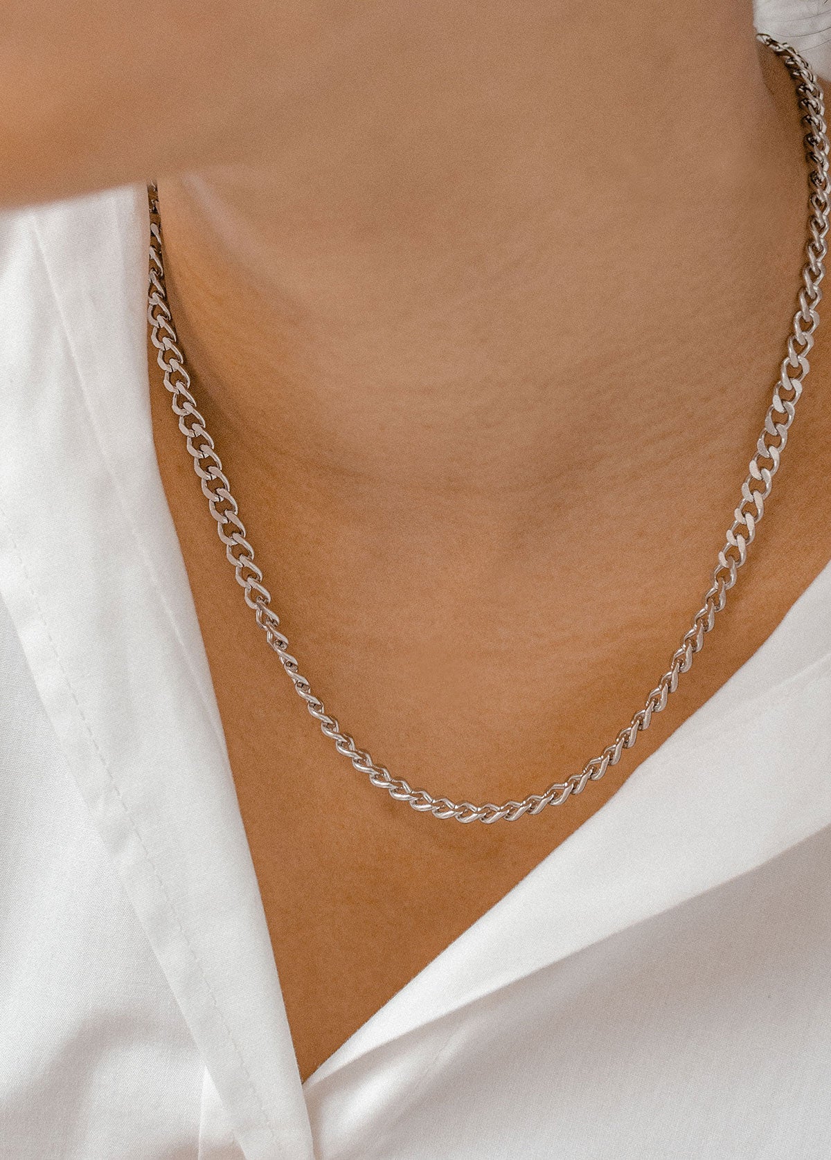 Collier Chaîne Gourmette Epaisse en Argent