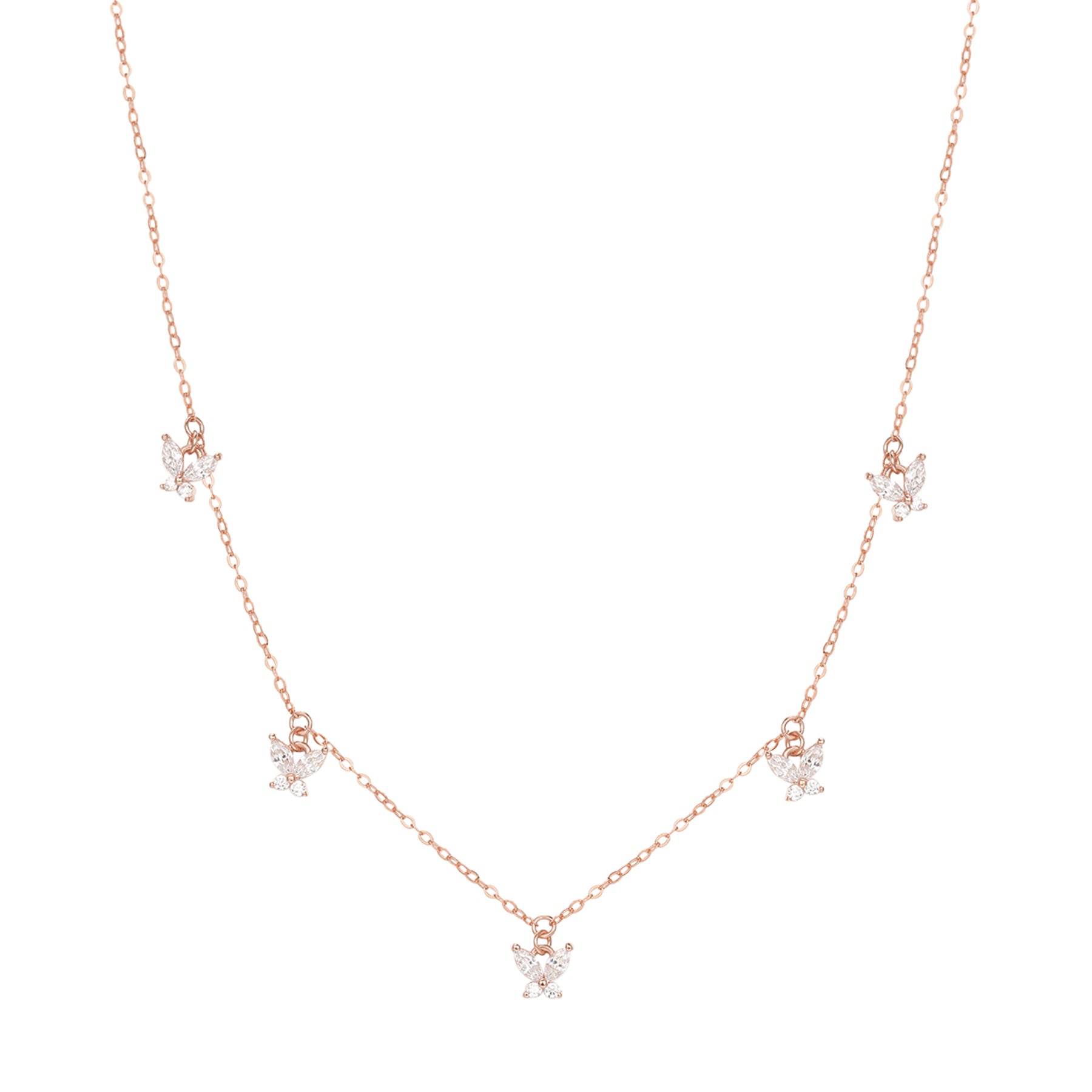 Collar con Colgante Mariposa de Gema Plata de Ley 925