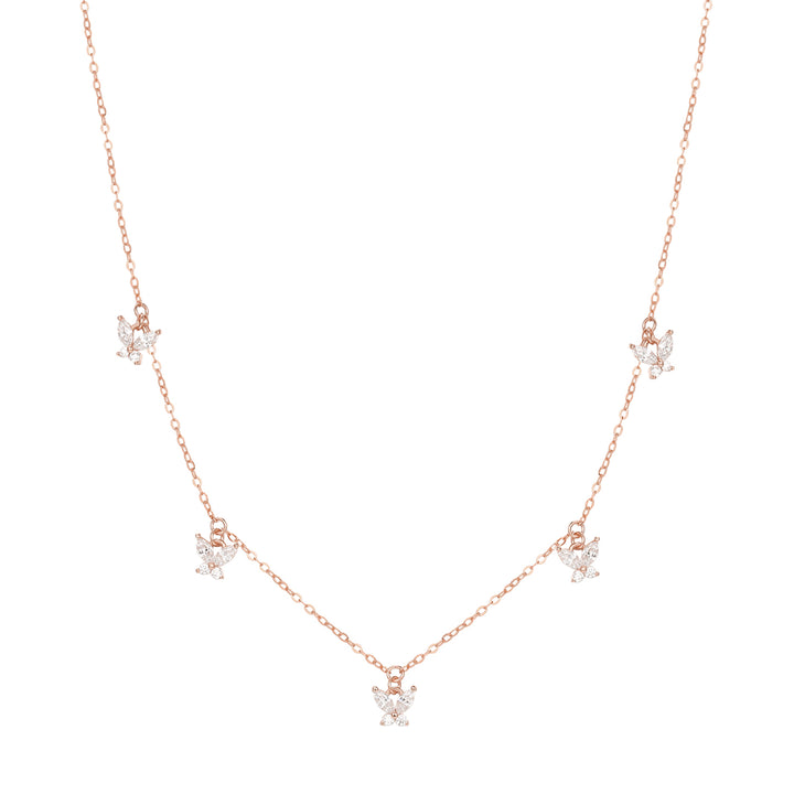 Collier Pendentif Papillon Pierre Présieuse Sterling Argent