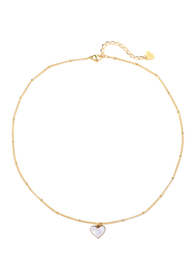 Pendentif Coeur Coquillage Collier Chaîne en Or