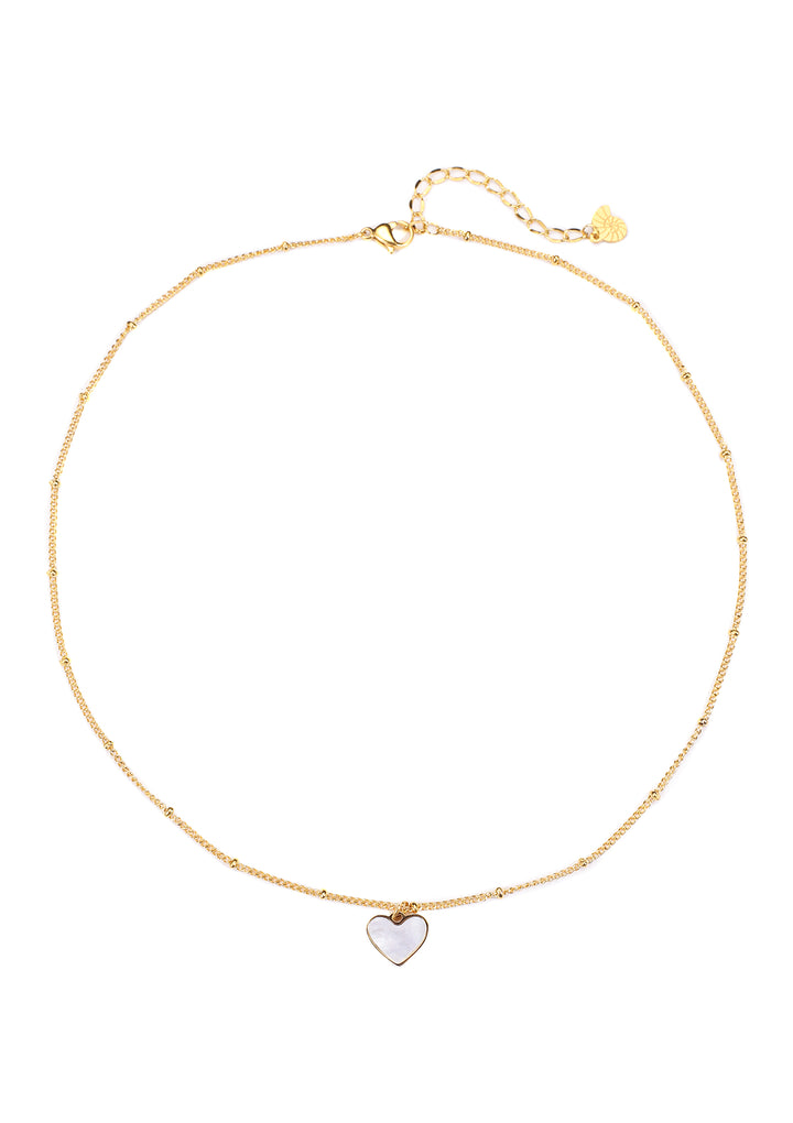 Muschelschale Herz Kette in Goldfarbe