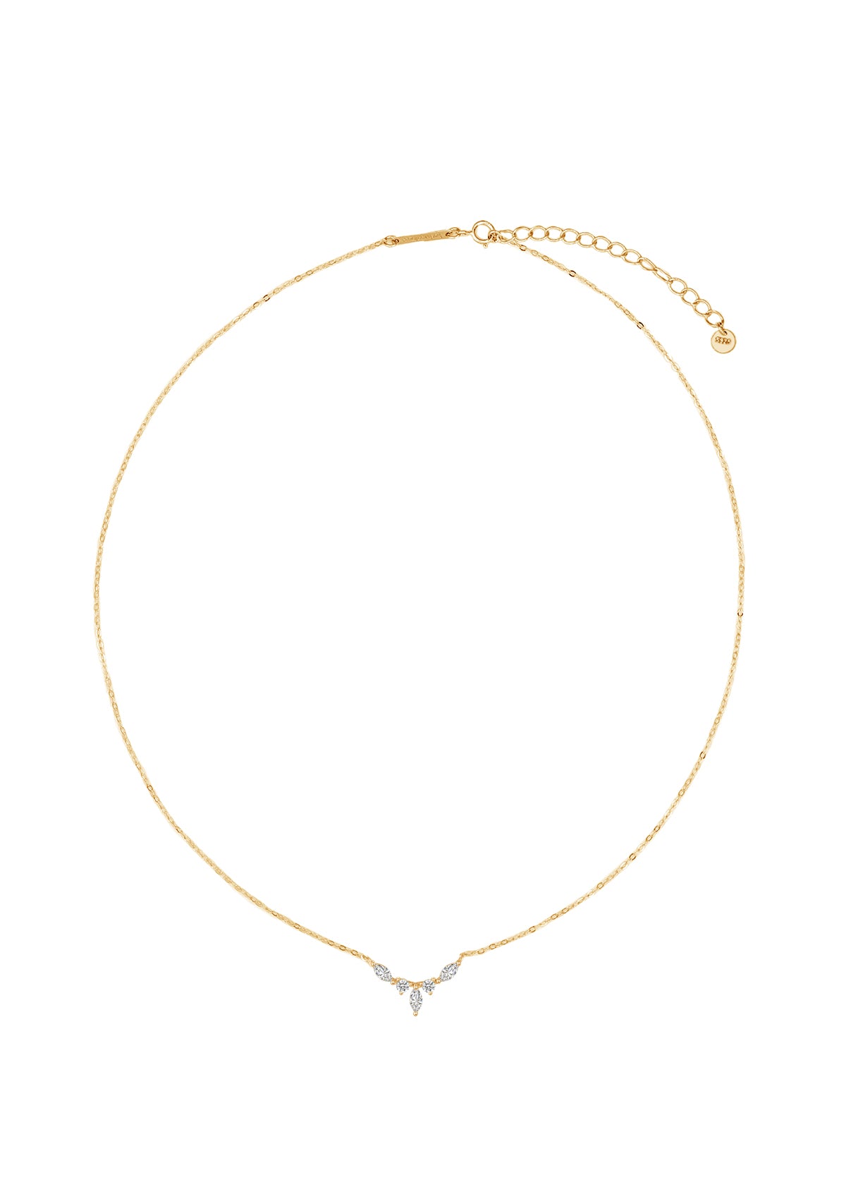 Sterlingsilber Kette Zirkonia Blüte