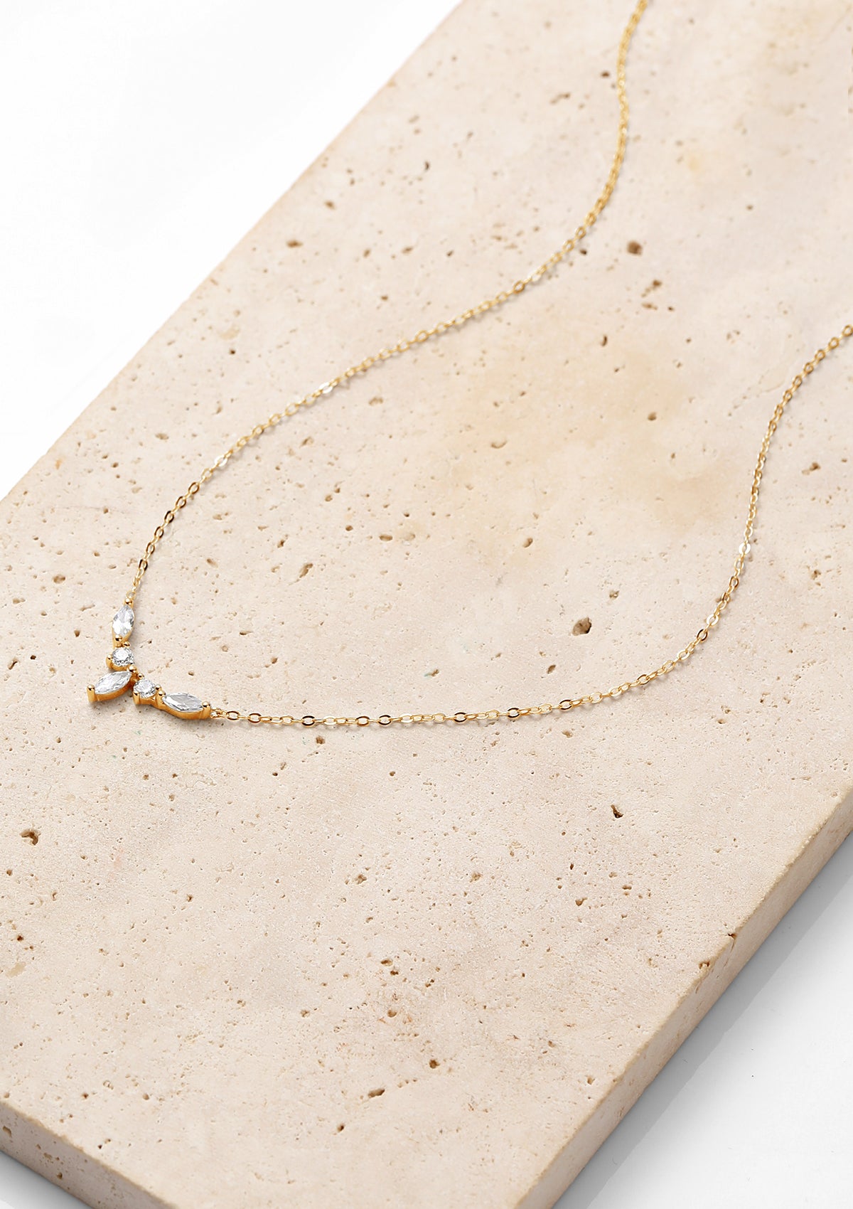 Sterlingsilber Kette Zirkonia Blüte