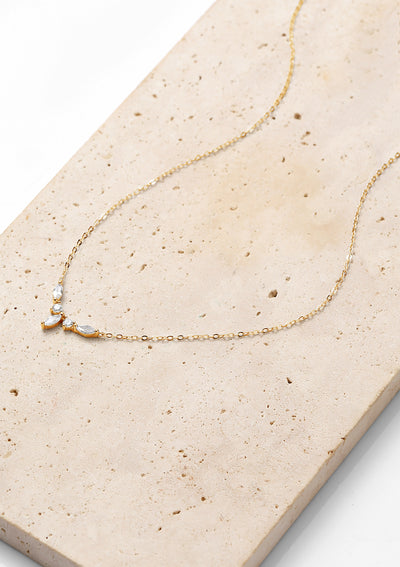 Sterlingsilber Kette Zirkonia Blüte