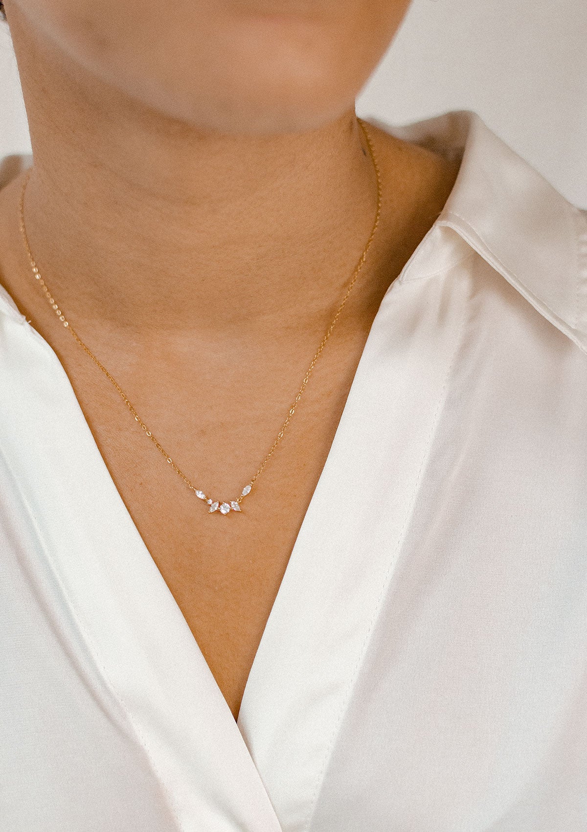 Fireworks Zirkonia Kette Vergoldeter Sterlingsilber