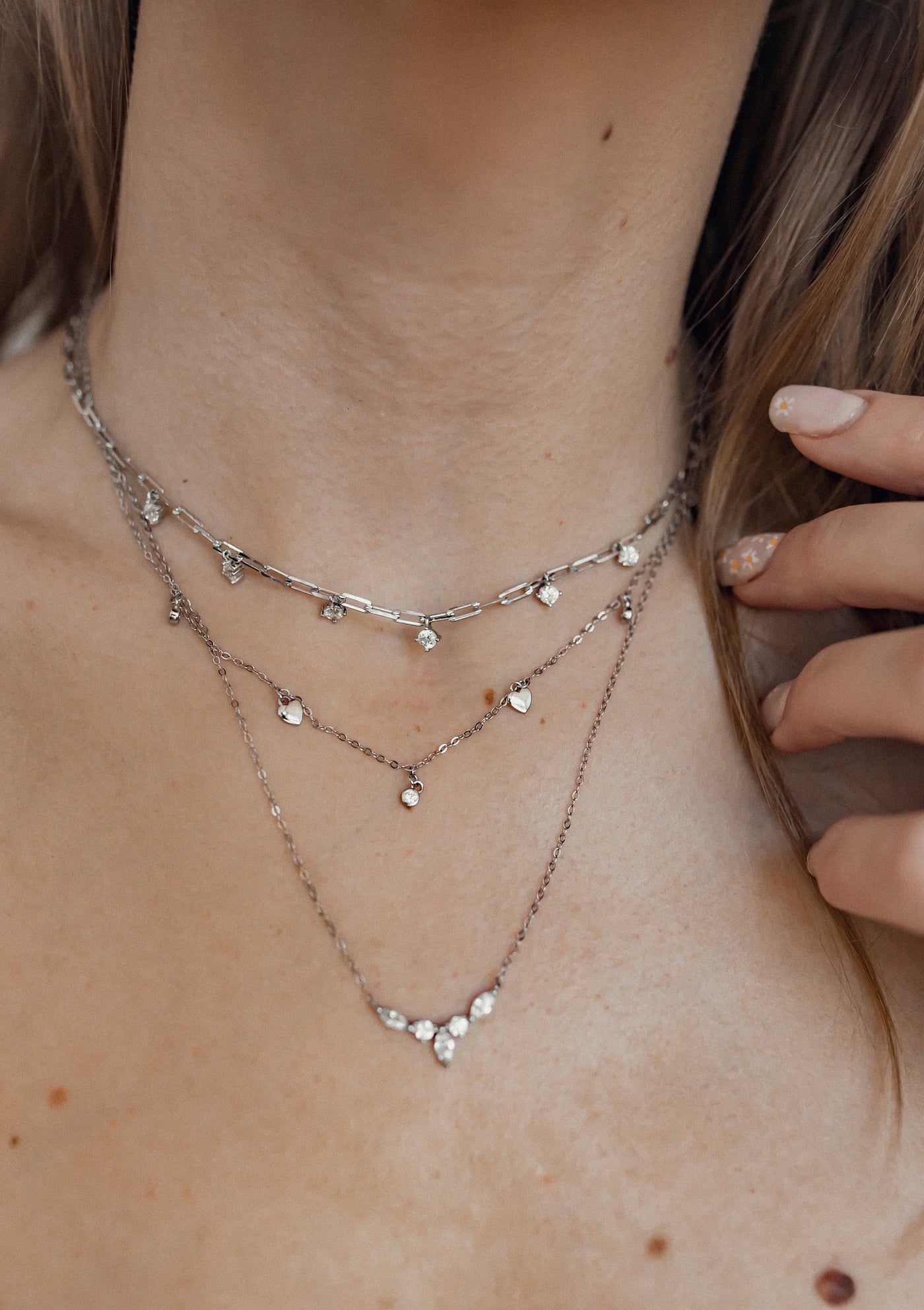 Gemstone Crown Necklace Sterling Silver