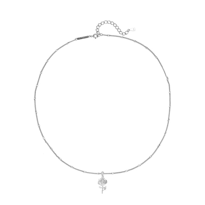 Collier Pendentif Rose Sterling Argent