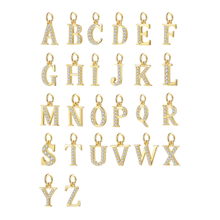 Pendentif Lettre Argent Sterling en Or