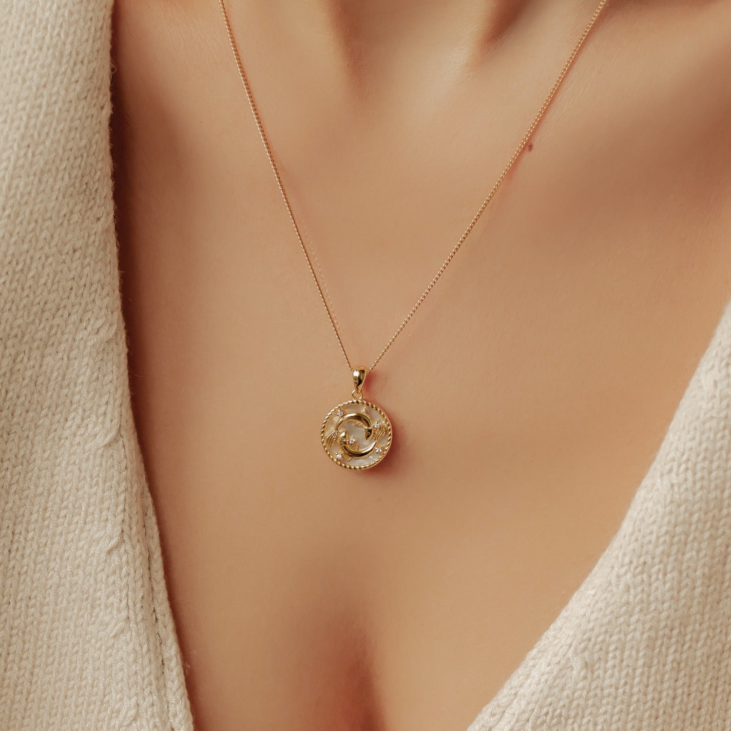 Collier pendentif zodiaque Poissons