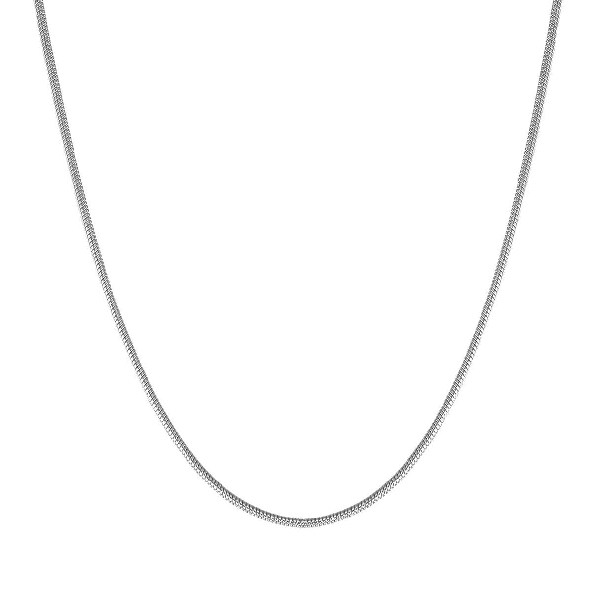 Collar Cadena Serpiente Redonda en Plata
