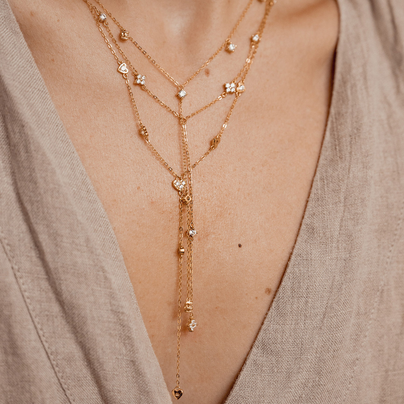 Cherish Y Kette Gold Sterlingsilber
