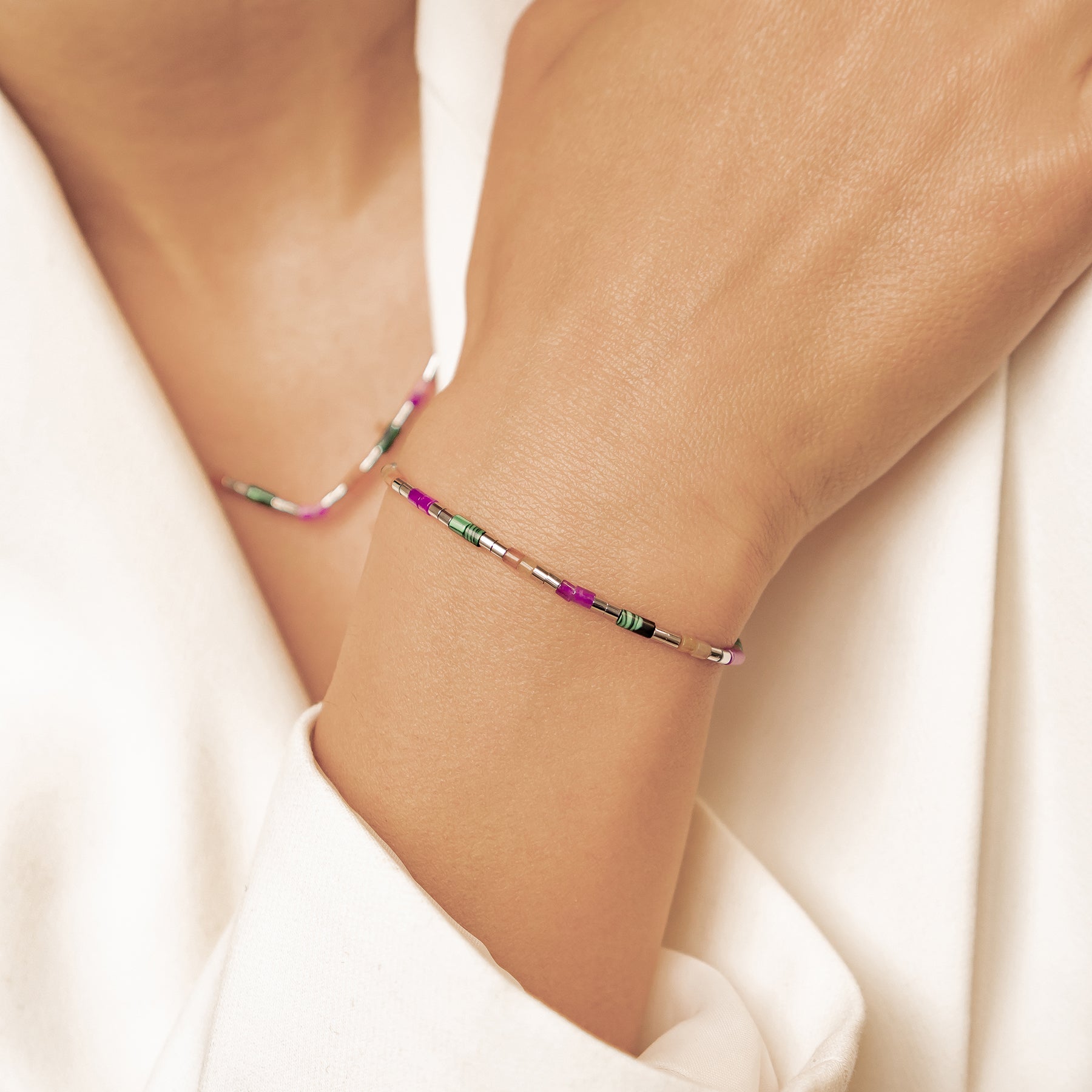 Bracelet Perles Tube Candy Color Résistant à l’Eau
