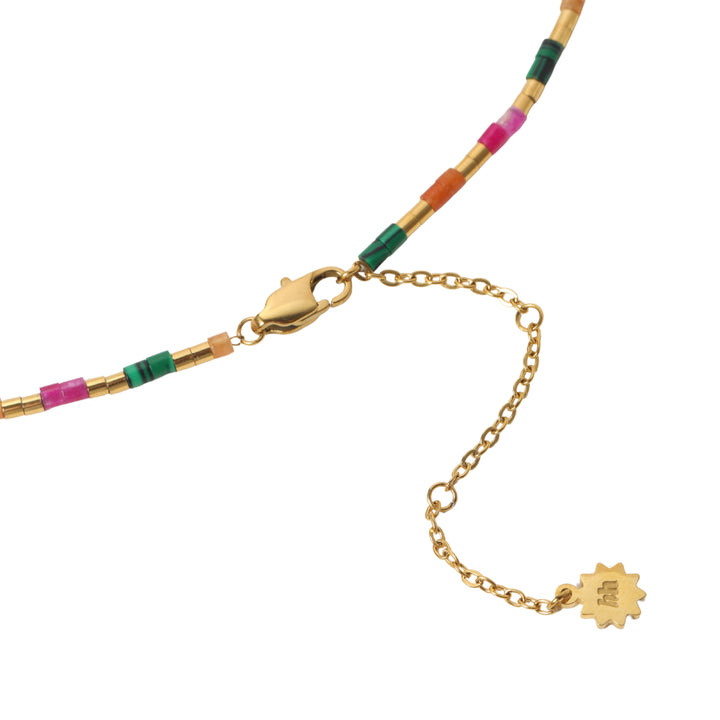 Candy Color Tube Bead Necklace Waterproof