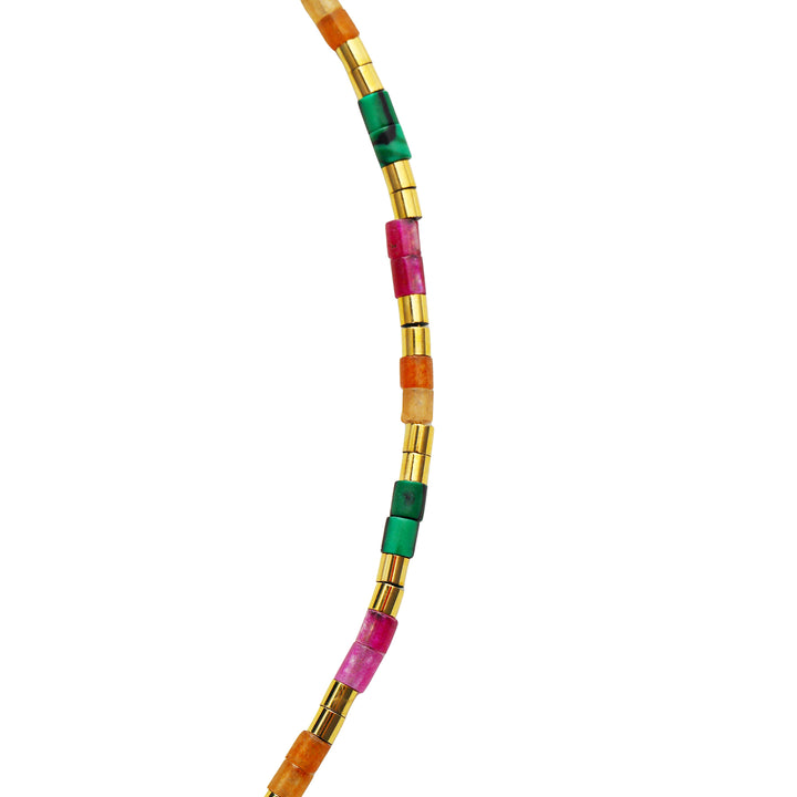 Candy Color Tube Bead Necklace Waterproof