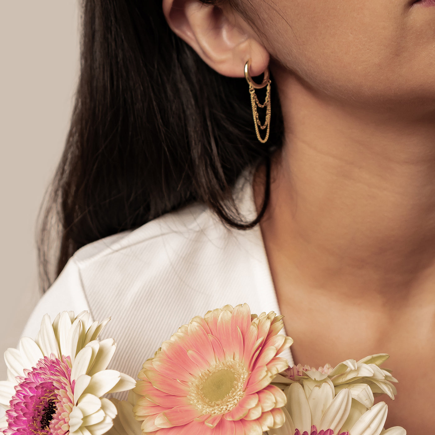 Kaskaden-Blüten-Creolen – Sterling Silber