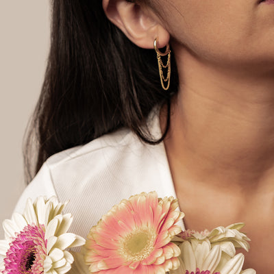 Kaskaden-Blüten-Creolen – Sterling Silber