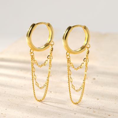 Kaskaden-Blüten-Creolen – Sterling Silber