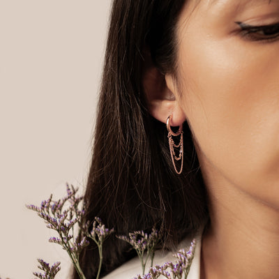 Kaskaden-Blüten-Creolen – Sterling Silber