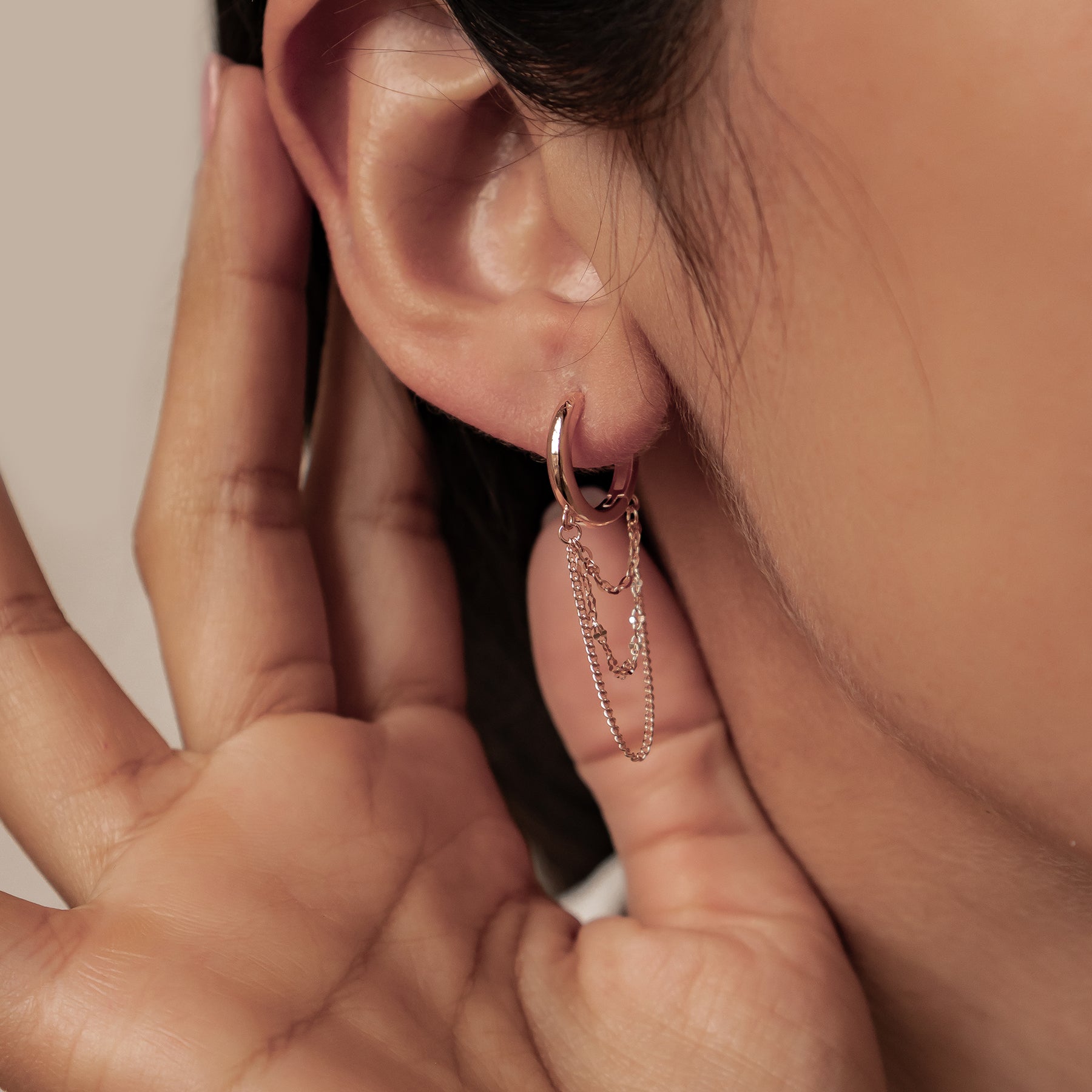 Kaskaden-Blüten-Creolen – Sterling Silber