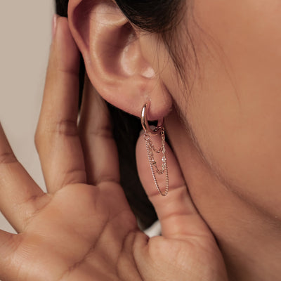 Kaskaden-Blüten-Creolen – Sterling Silber