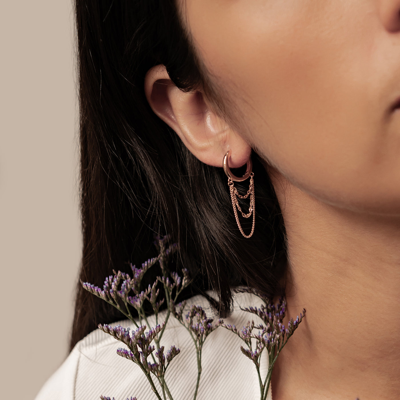 Kaskaden-Blüten-Creolen – Sterling Silber