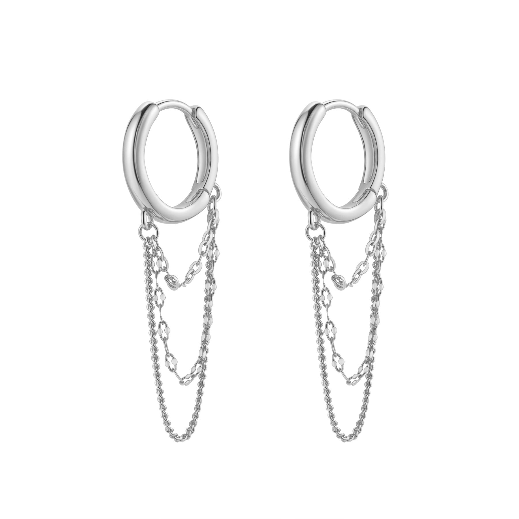 Kaskaden-Blüten-Creolen – Sterling Silber