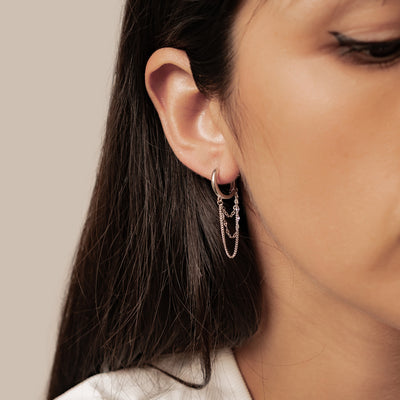 Kaskaden-Blüten-Creolen – Sterling Silber