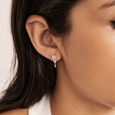 Pendientes Colgantes Florales en Cascada Plata de Ley 925